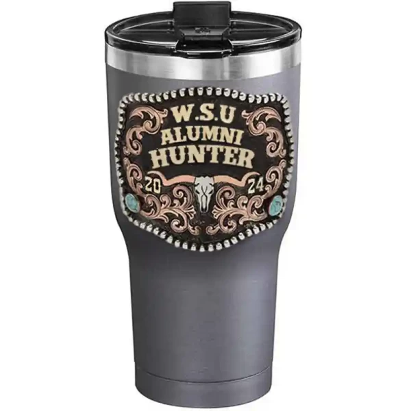 Gear up for your next ball game tailgate with the Tailgate Triumph Custom Tumbler! Built using a YETI cup, this tumbler features a German Silver base with our signature antique finish. It's detailed with a beaded edge and copper overlays, making it both s
